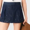 Denim-Skort mit Stickerei und Lagen-Effekt Denim-Skort mit Stickerei und Lagen-Effekt
