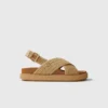 Flache Sandalen in Raffia-Optik Flache Sandalen in Raffia-Optik
