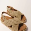 Flache Sandalen in Raffia-Optik Flache Sandalen in Raffia-Optik