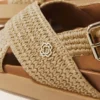 Flache Sandalen in Raffia-Optik Flache Sandalen in Raffia-Optik