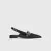 Flache Slingbacks mit Lederriemen Flache Slingbacks mit Lederriemen