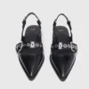 Flache Slingbacks mit Lederriemen Flache Slingbacks mit Lederriemen