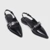 Flache Slingbacks mit Lederriemen Flache Slingbacks mit Lederriemen