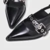 Flache Slingbacks mit Lederriemen Flache Slingbacks mit Lederriemen