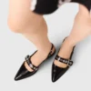 Flache Slingbacks mit Lederriemen Flache Slingbacks mit Lederriemen