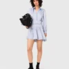 Fließendes Hemdkleid mit Nieten