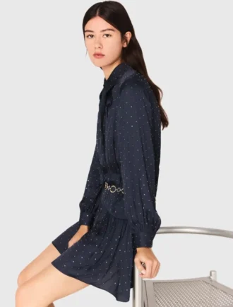 Fließendes Hemdkleid mit Nieten