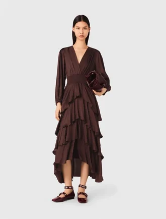 Fließendes Maxikleid mit Rüschen