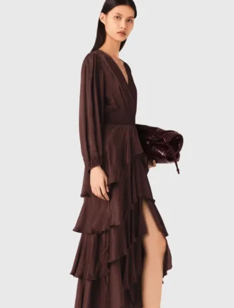 Fließendes Maxikleid mit Rüschen