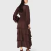 Fließendes Maxikleid mit Rüschen