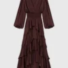 Fließendes Maxikleid mit Rüschen