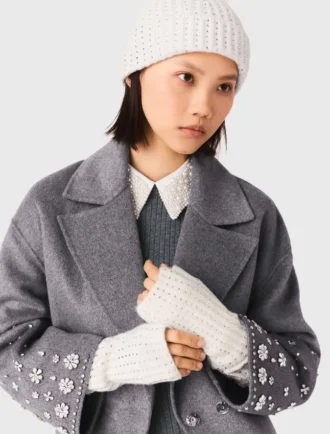 Fäustlinge aus Wolle und Strass Fäustlinge aus Wolle und Strass