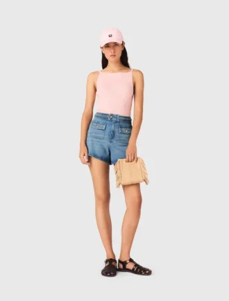 Geflochtene Jeansshorts