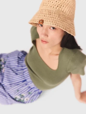 Gehäkelter Raffia-Bucket-Hat Gehäkelter Raffia-Bucket-Hat