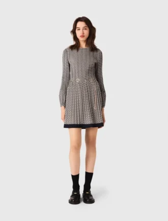 Gemustertes Plisseekleid