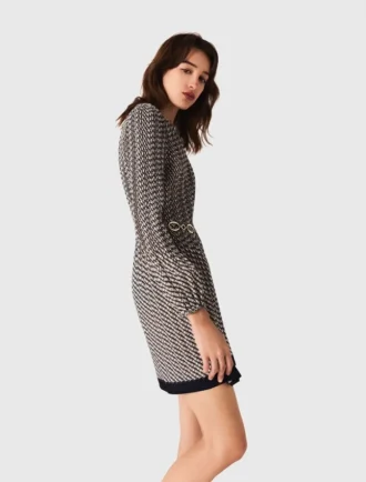 Gemustertes Plisseekleid