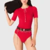 Gerippter, kurzärmeliger Body Gerippter, kurzärmeliger Body