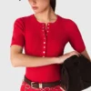Gerippter, kurzärmeliger Body Gerippter, kurzärmeliger Body