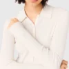 Gerippter Polo-Pullover Gerippter Polo-Pullover