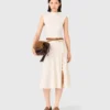 Geripptes Kleid mit Seitenschlitz