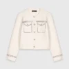 Gesteppte, kurz geschnittene Strickjacke