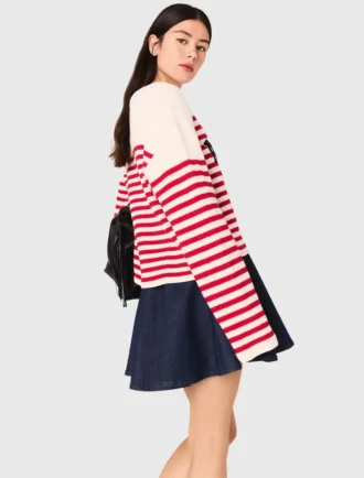 Gestreifter Pullover aus Rippstrick