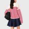 Gestreifter Pullover aus Rippstrick Gestreifter Pullover aus Rippstrick