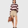 Gestreiftes Polo-Sweatshirt Gestreiftes Polo-Sweatshirt