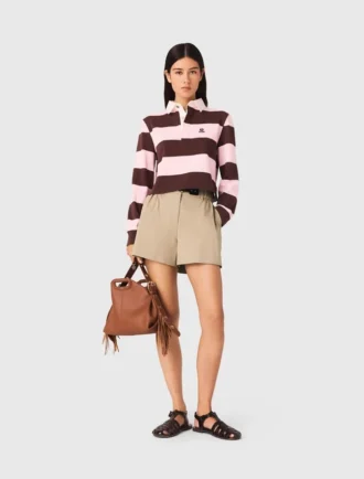 Gestreiftes Polo-Sweatshirt Gestreiftes Polo-Sweatshirt
