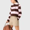 Gestreiftes Polo-Sweatshirt Gestreiftes Polo-Sweatshirt