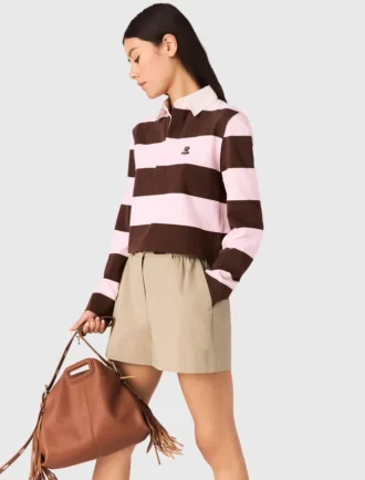 Gestreiftes Polo-Sweatshirt Gestreiftes Polo-Sweatshirt