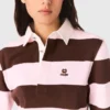 Gestreiftes Polo-Sweatshirt Gestreiftes Polo-Sweatshirt