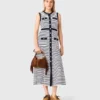 Gestreiftes Strick-Maxikleid