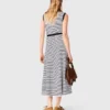 Gestreiftes Strick-Maxikleid