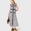 Gestreiftes Strick-Maxikleid