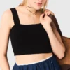 Gestricktes Crop-Top mit Trägern