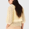 Häkel-Strickjacke mit Strasssteinen