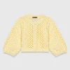 Häkel-Strickjacke mit Strasssteinen