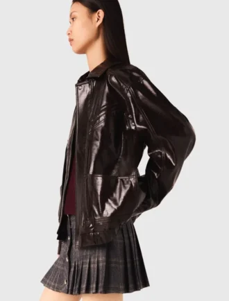 Jacke aus geknittertem Kunstleder