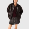 Jacke aus geknittertem Kunstleder Jacke aus geknittertem Kunstleder