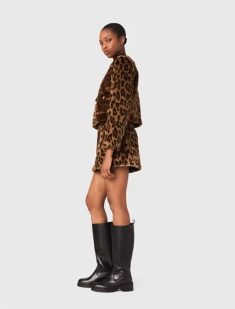 Jacke aus Kunstfell in Leopardenmuster