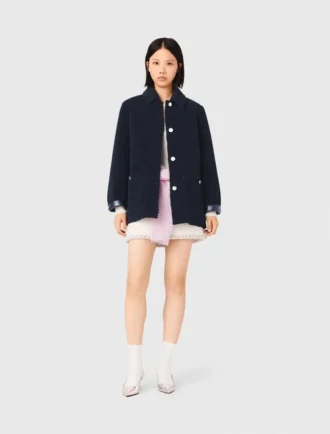 Jacke aus Leder und Kunstfell