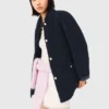 Jacke aus Leder und Kunstfell