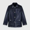 Jacke aus Leder und Kunstfell
