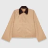 Jacke mit abnehmbarem Kontrastkragen