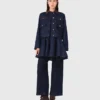 Jeansjacke mit Kunstleder