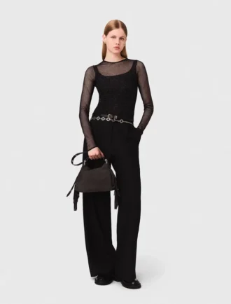 Jersey-Top mit Strass