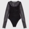 Jersey-Top mit Strass
