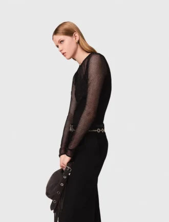 Jersey-Top mit Strass