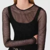 Jersey-Top mit Strass